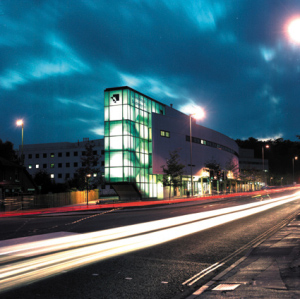 Gower Building at night
